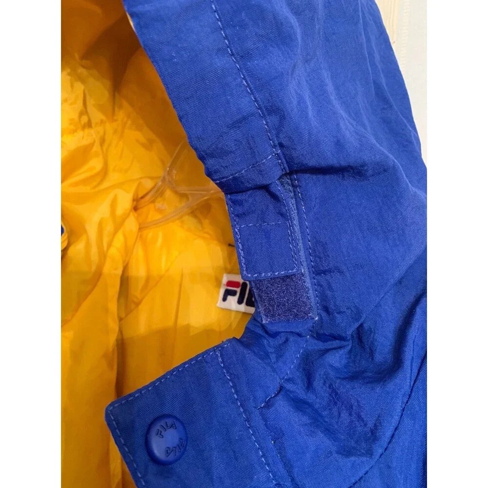 Parka Ski Jacket Boys Blue & Yellow THICK Size Medium Fila EXCELLENT Pre-Owned